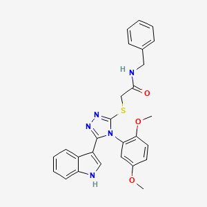 N-benzyl-2-((4-(2,5-dimethoxyphenyl)-5-(1H-indol-3-yl)-4H-1,2,4-triazol-3-yl)thio)acetamide