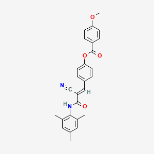 [4-[(E)-2-cyano-3-oxo-3-(2,4,6-trimethylanilino)prop-1-enyl]phenyl] 4-methoxybenzoate