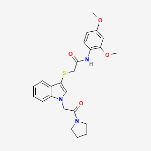 N-(2,4-dimethoxyphenyl)-2-((1-(2-oxo-2-(pyrrolidin-1-yl)ethyl)-1H-indol-3-yl)thio)acetamide