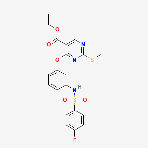 Ethyl 4-(3-{[(4-fluorophenyl)sulfonyl]amino}phenoxy)-2-(methylsulfanyl)-5-pyrimidinecarboxylate