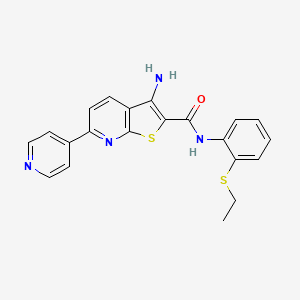 3-amino-N-(2-ethylsulfanylphenyl)-6-pyridin-4-ylthieno[2,3-b]pyridine-2-carboxamide