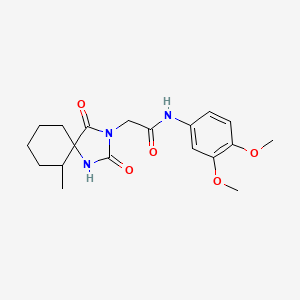 molecular formula C19H25N3O5 B2966435 N-(3,4-dimethoxyphenyl)-2-(6-methyl-2,4-dioxo-1,3-diazaspiro[4.5]decan-3-yl)acetamide CAS No. 571944-35-9