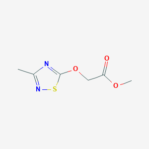 molecular formula C6H8N2O3S B2966442 Methyl 2-[(3-methyl-1,2,4-thiadiazol-5-yl)oxy]acetate CAS No. 2138513-04-7