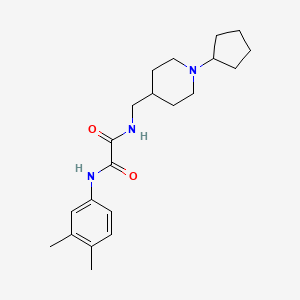 molecular formula C21H31N3O2 B2966455 N-[(1-cyclopentylpiperidin-4-yl)methyl]-N'-(3,4-dimethylphenyl)ethanediamide CAS No. 953138-32-4