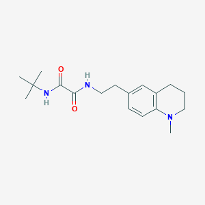 molecular formula C18H27N3O2 B2966495 N1-(tert-butyl)-N2-(2-(1-methyl-1,2,3,4-tetrahydroquinolin-6-yl)ethyl)oxalamide CAS No. 946281-48-7