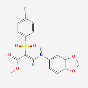 methyl (2Z)-3-(1,3-benzodioxol-5-ylamino)-2-[(4-chlorophenyl)sulfonyl]acrylate
