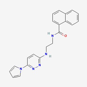 molecular formula C21H19N5O B2966538 N-(2-((6-(1H-pyrrol-1-yl)pyridazin-3-yl)amino)ethyl)-1-naphthamide CAS No. 1396810-29-9