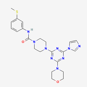 4-(4-(1H-imidazol-1-yl)-6-morpholino-1,3,5-triazin-2-yl)-N-(3-(methylthio)phenyl)piperazine-1-carboxamide
