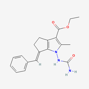 molecular formula C19H21N3O3 B2966611 ethyl 1-(carbamoylamino)-2-methyl-6-(phenylmethylidene)-1H,4H,5H,6H-cyclopenta[b]pyrrole-3-carboxylate CAS No. 325721-31-1
