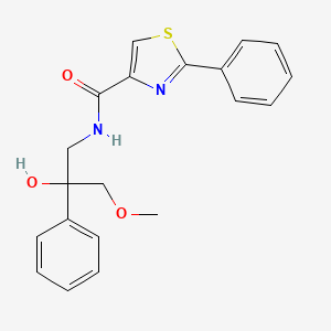molecular formula C20H20N2O3S B2966614 N-(2-hydroxy-3-methoxy-2-phenylpropyl)-2-phenyl-1,3-thiazole-4-carboxamide CAS No. 2034591-20-1