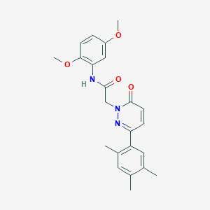 molecular formula C23H25N3O4 B2966652 N-(2,5-dimethoxyphenyl)-2-[6-oxo-3-(2,4,5-trimethylphenyl)-1,6-dihydropyridazin-1-yl]acetamide CAS No. 899740-27-3