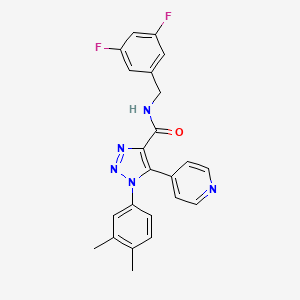 molecular formula C23H19F2N5O B2966653 N-[(3,5-difluorophenyl)methyl]-1-(3,4-dimethylphenyl)-5-(pyridin-4-yl)-1H-1,2,3-triazole-4-carboxamide CAS No. 1226439-79-7