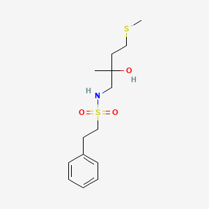 molecular formula C14H23NO3S2 B2966710 N-(2-hydroxy-2-methyl-4-(methylthio)butyl)-2-phenylethanesulfonamide CAS No. 1396888-70-2