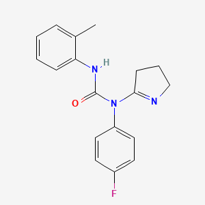 molecular formula C18H18FN3O B2966713 1-(3,4-dihydro-2H-pyrrol-5-yl)-1-(4-fluorophenyl)-3-(2-methylphenyl)urea CAS No. 898414-85-2