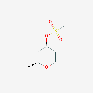 molecular formula C7H14O4S B2966716 rac-(2R,4S)-2-methyloxan-4-yl methanesulfonate CAS No. 2307781-26-4
