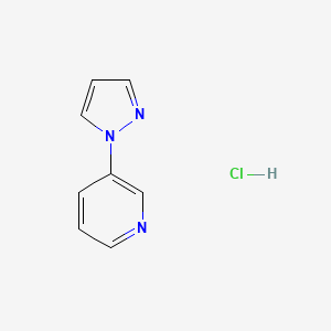 molecular formula C8H8ClN3 B2966733 3-(1H-pyrazol-1-yl)pyridine hydrochloride CAS No. 2309191-59-9