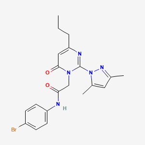 molecular formula C20H22BrN5O2 B2966811 N-(4-bromophenyl)-2-(2-(3,5-dimethyl-1H-pyrazol-1-yl)-6-oxo-4-propylpyrimidin-1(6H)-yl)acetamide CAS No. 1019106-49-0