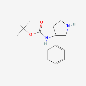 molecular formula C15H22N2O2 B2966832 tert-butyl N-(3-phenylpyrrolidin-3-yl)carbamate CAS No. 351360-83-3