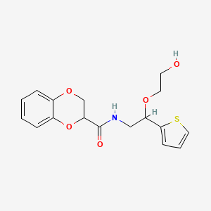 molecular formula C17H19NO5S B2966833 N-[2-(2-hydroxyethoxy)-2-(thiophen-2-yl)ethyl]-2,3-dihydro-1,4-benzodioxine-2-carboxamide CAS No. 2034467-91-7