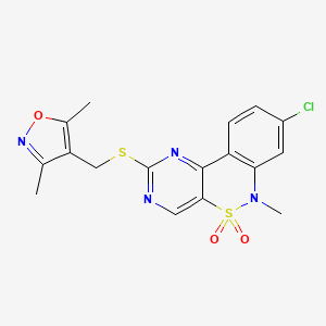 8-chloro-2-{[(3,5-dimethyl-1,2-oxazol-4-yl)methyl]sulfanyl}-6-methyl-6H-pyrimido[5,4-c][2,1]benzothiazine 5,5-dioxide