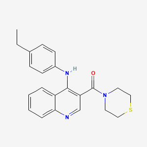 molecular formula C22H23N3OS B2966852 N-(4-ETHYLPHENYL)-3-(THIOMORPHOLINE-4-CARBONYL)QUINOLIN-4-AMINE CAS No. 1358708-19-6