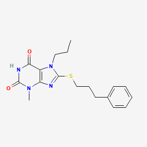 3-methyl-8-((3-phenylpropyl)thio)-7-propyl-1H-purine-2,6(3H,7H)-dione