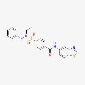 molecular formula C23H21N3O3S2 B2966876 N-(1,3-benzothiazol-5-yl)-4-[benzyl(ethyl)sulfamoyl]benzamide CAS No. 922897-10-7