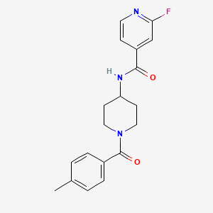 molecular formula C19H20FN3O2 B2966896 2-Fluoro-N-[1-(4-methylbenzoyl)piperidin-4-yl]pyridine-4-carboxamide CAS No. 2224533-56-4