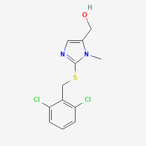 molecular formula C12H12Cl2N2OS B2966928 {2-[(2,6-dichlorobenzyl)sulfanyl]-1-methyl-1H-imidazol-5-yl}methanol CAS No. 338422-43-8