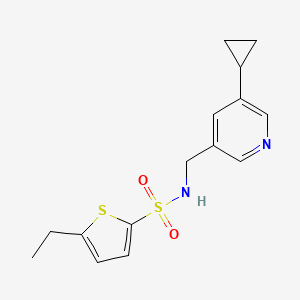 molecular formula C15H18N2O2S2 B2966955 N-[(5-cyclopropylpyridin-3-yl)methyl]-5-ethylthiophene-2-sulfonamide CAS No. 2034313-51-2