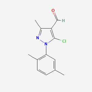 molecular formula C13H13ClN2O B2966987 5-chloro-1-(2,5-dimethylphenyl)-3-methyl-1H-pyrazole-4-carbaldehyde CAS No. 956046-50-7