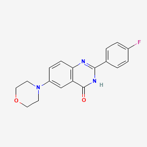 molecular formula C18H16FN3O2 B2967014 2-(4-fluorophenyl)-6-morpholino-4(3H)-quinazolinone CAS No. 691870-06-1