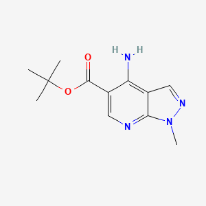 molecular formula C12H16N4O2 B2967017 Tert-butyl 4-amino-1-methylpyrazolo[3,4-b]pyridine-5-carboxylate CAS No. 2248360-75-8