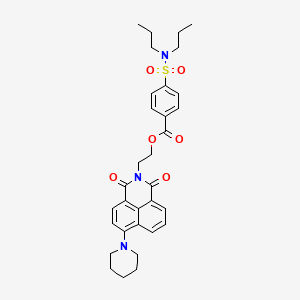 2-(1,3-dioxo-6-(piperidin-1-yl)-1H-benzo[de]isoquinolin-2(3H)-yl)ethyl 4-(N,N-dipropylsulfamoyl)benzoate