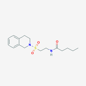 N-(2-((3,4-dihydroisoquinolin-2(1H)-yl)sulfonyl)ethyl)pentanamide