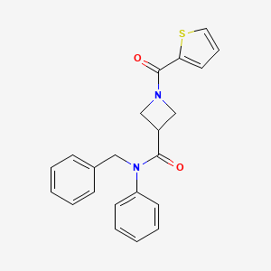 molecular formula C22H20N2O2S B2967032 N-benzyl-N-phenyl-1-(thiophene-2-carbonyl)azetidine-3-carboxamide CAS No. 1286719-40-1