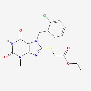 Ethyl 2-[7-[(2-chlorophenyl)methyl]-3-methyl-2,6-dioxopurin-8-yl]sulfanylacetate