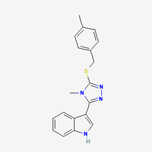 3-(4-methyl-5-((4-methylbenzyl)thio)-4H-1,2,4-triazol-3-yl)-1H-indole