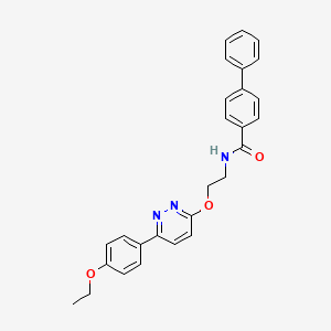 molecular formula C27H25N3O3 B2967050 N-(2-{[6-(4-ethoxyphenyl)pyridazin-3-yl]oxy}ethyl)-[1,1'-biphenyl]-4-carboxamide CAS No. 920366-79-6