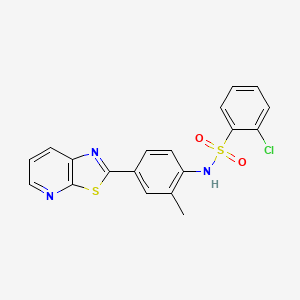 2-chloro-N-(2-methyl-4-(thiazolo[5,4-b]pyridin-2-yl)phenyl)benzenesulfonamide