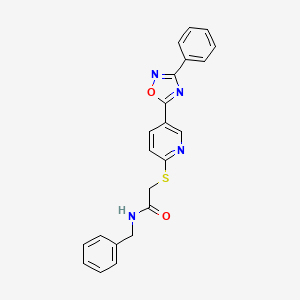 N-benzyl-2-((5-(3-phenyl-1,2,4-oxadiazol-5-yl)pyridin-2-yl)thio)acetamide