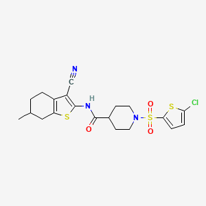 1-((5-chlorothiophen-2-yl)sulfonyl)-N-(3-cyano-6-methyl-4,5,6,7-tetrahydrobenzo[b]thiophen-2-yl)piperidine-4-carboxamide