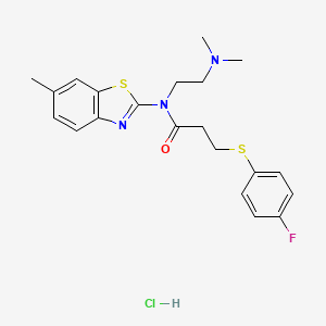 N-(2-(dimethylamino)ethyl)-3-((4-fluorophenyl)thio)-N-(6-methylbenzo[d]thiazol-2-yl)propanamide hydrochloride