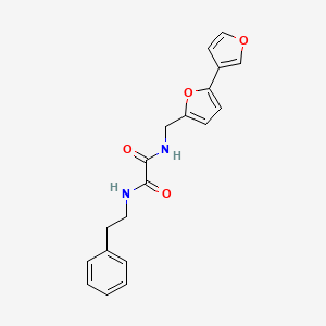 molecular formula C19H18N2O4 B2967081 N1-([2,3'-bifuran]-5-ylmethyl)-N2-phenethyloxalamide CAS No. 2034442-80-1