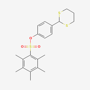 4-(1,3-Dithian-2-yl)phenyl 2,3,4,5,6-pentamethylbenzene-1-sulfonate