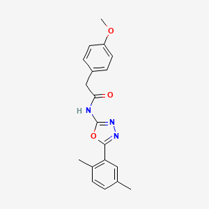 molecular formula C19H19N3O3 B2967086 N-[5-(2,5-dimethylphenyl)-1,3,4-oxadiazol-2-yl]-2-(4-methoxyphenyl)acetamide CAS No. 923415-52-5
