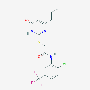 N-(2-chloro-5-(trifluoromethyl)phenyl)-2-((6-oxo-4-propyl-1,6-dihydropyrimidin-2-yl)thio)acetamide