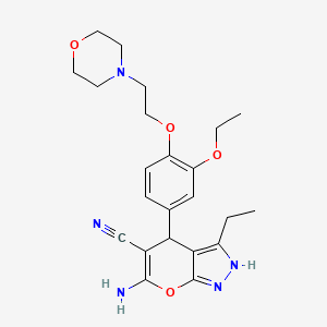 6-Amino-4-[3-ethoxy-4-[2-(4-morpholinyl)ethoxy]phenyl]-3-ethyl-2,4-dihydropyrano[2,3-c]pyrazole-5-carbonitrile