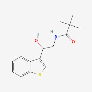 molecular formula C15H19NO2S B2967101 N-[2-(1-benzothiophen-3-yl)-2-hydroxyethyl]-2,2-dimethylpropanamide CAS No. 2034345-67-8