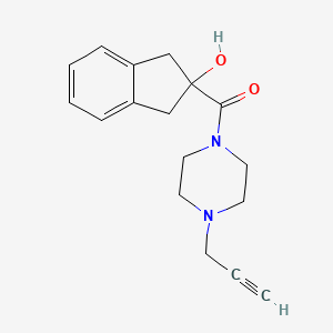 molecular formula C17H20N2O2 B2967113 (2-羟基-1,3-二氢茚-2-基)-(4-丙-2-炔基哌嗪-1-基)甲酮 CAS No. 1436072-89-7